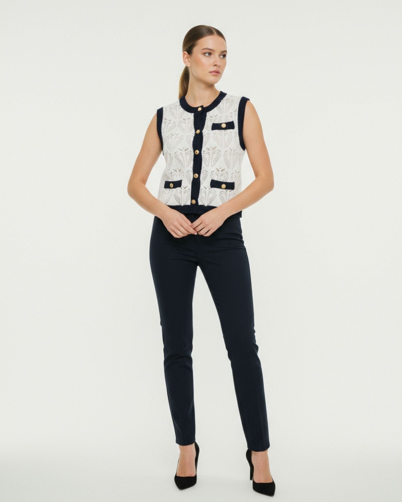 Old Money Jacquard Mesh Vest