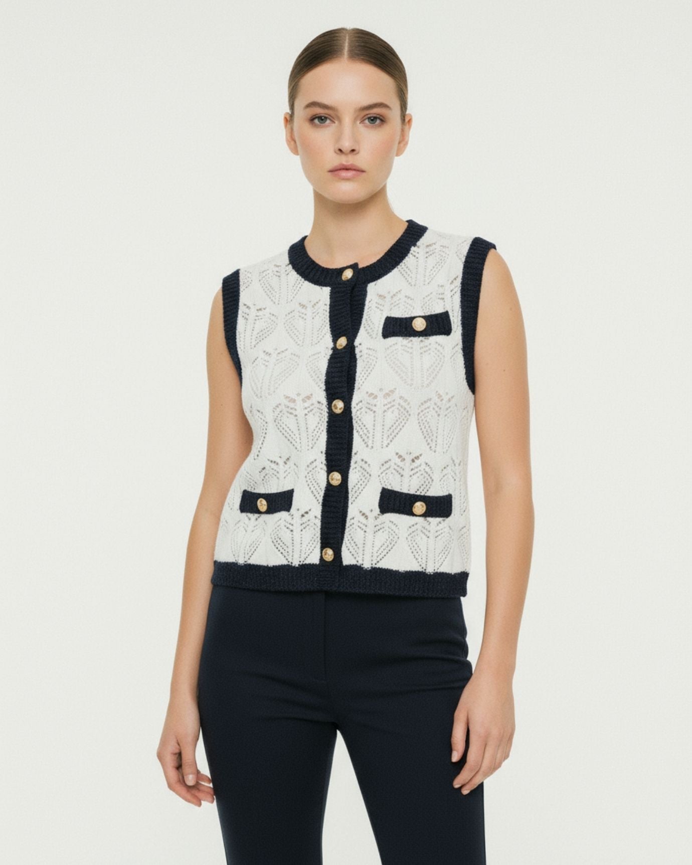 Old Money Jacquard Mesh Vest