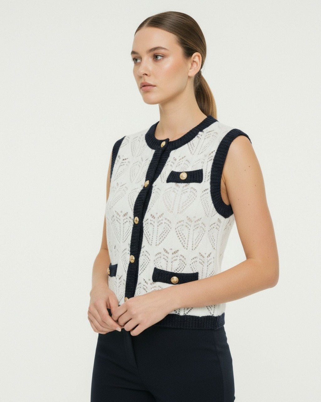 Old Money Jacquard Mesh Vest