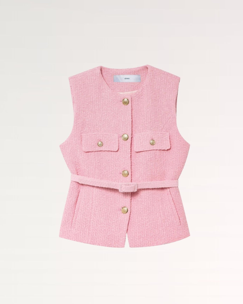 Lucy Pink Textured Vest Shirt