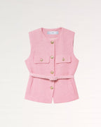 Lucy Pink Textured Vest Shirt