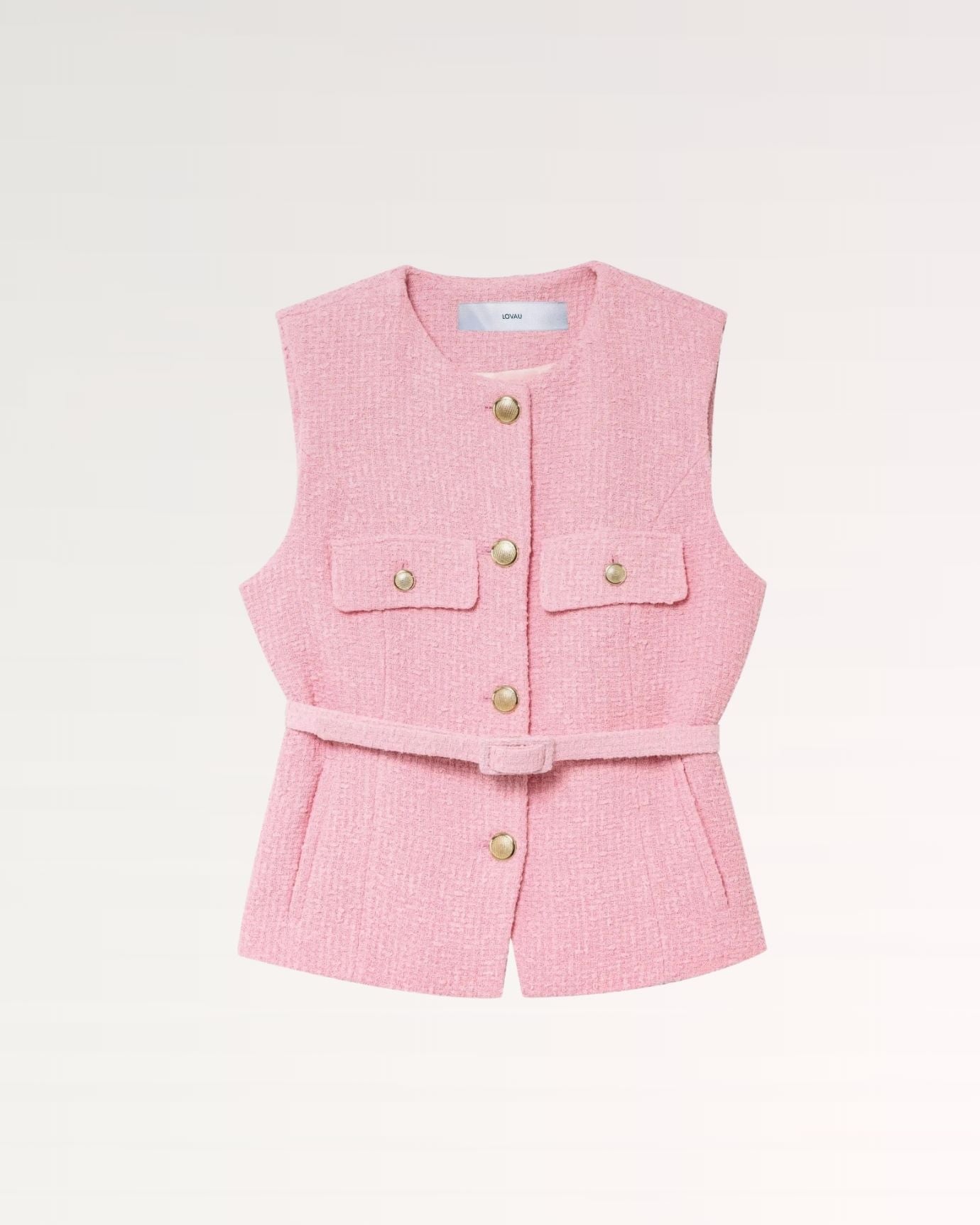 Lucy Pink Textured Vest Shirt