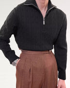Old Money Retro Sweater Zip