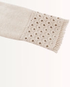 Dina Cashmere Crochet Polo Neck Thickened Cardigan