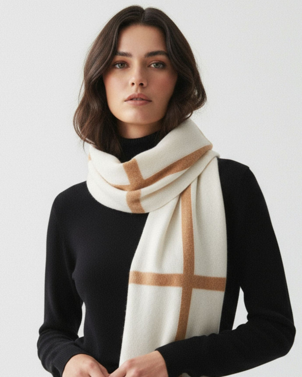 Cashmere Thickened Scarf Striped knitted warm