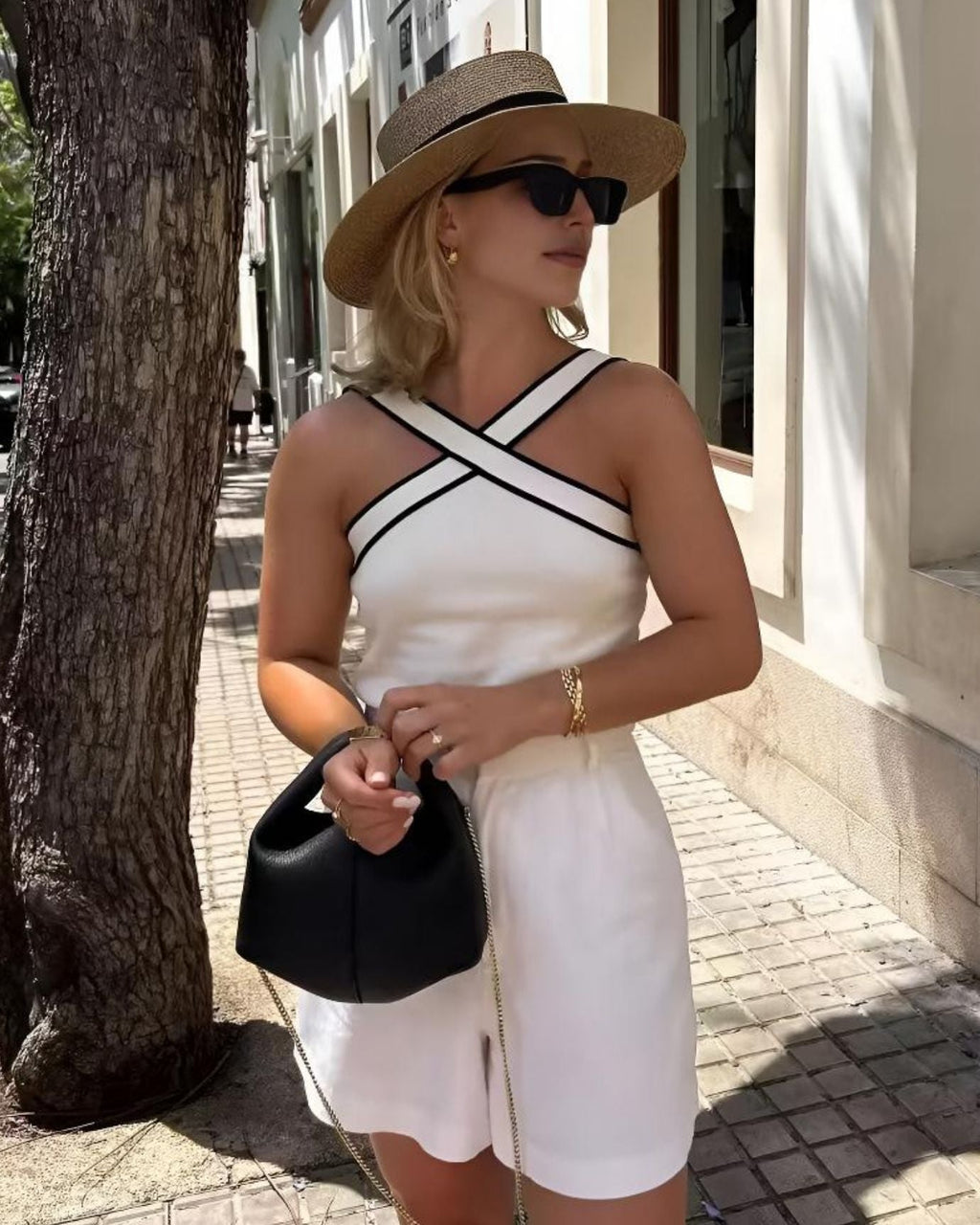 Contrast Strap Top Vest