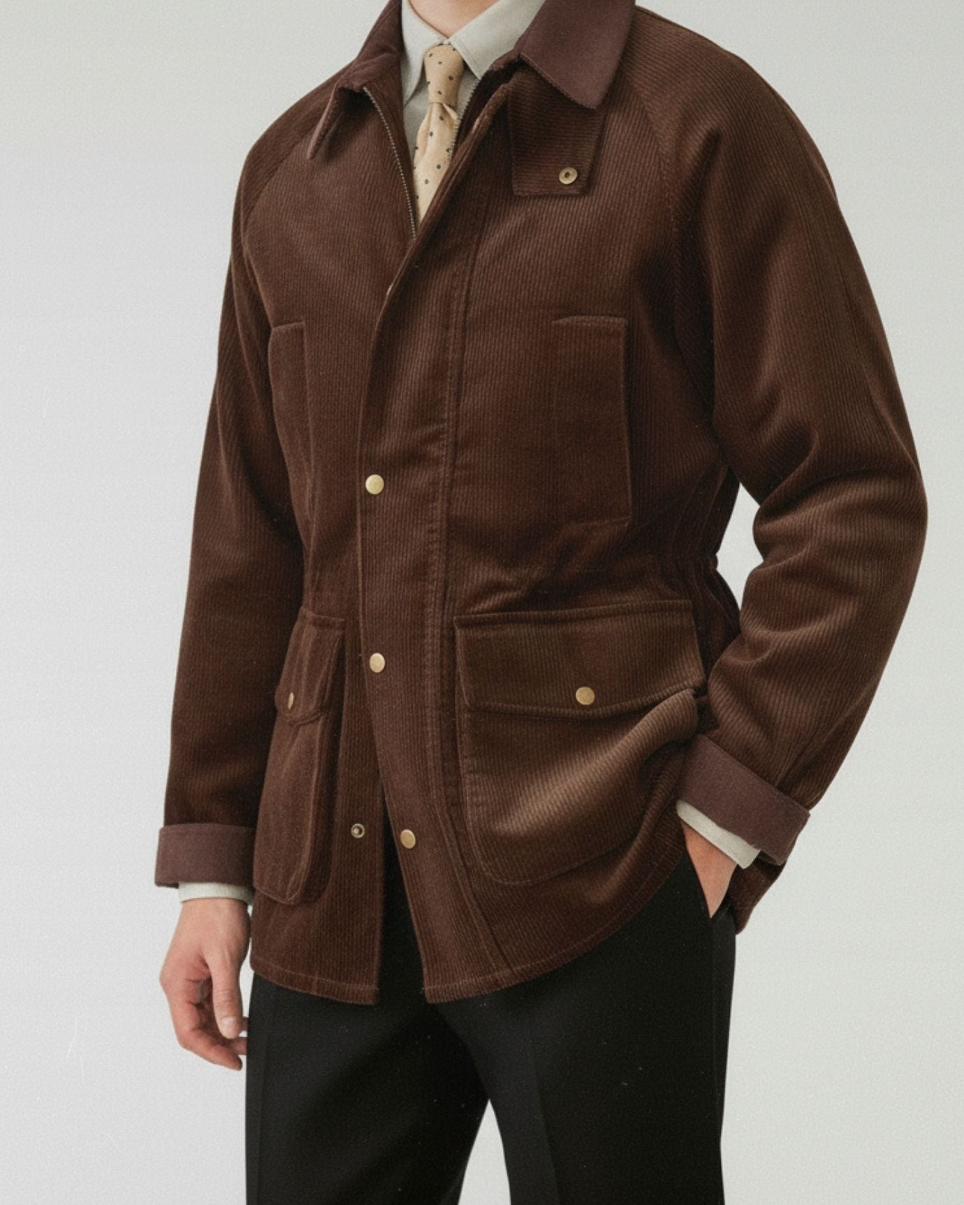 British Retro Jacket Cotton Corduroy
