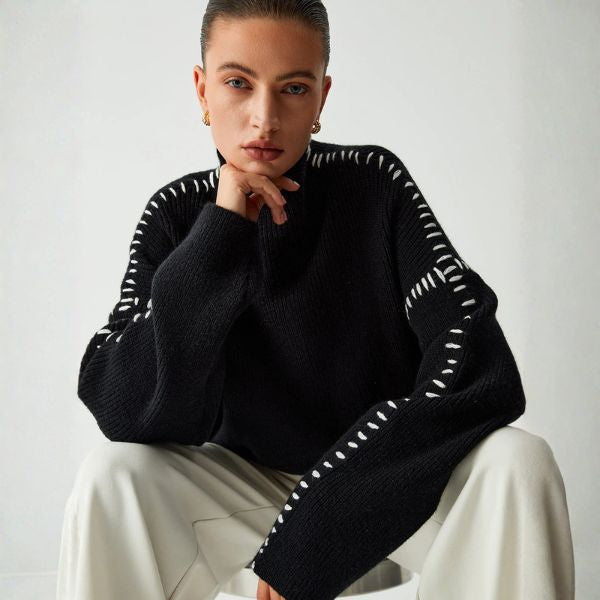 The Renley Stitched Ribbed Sweater