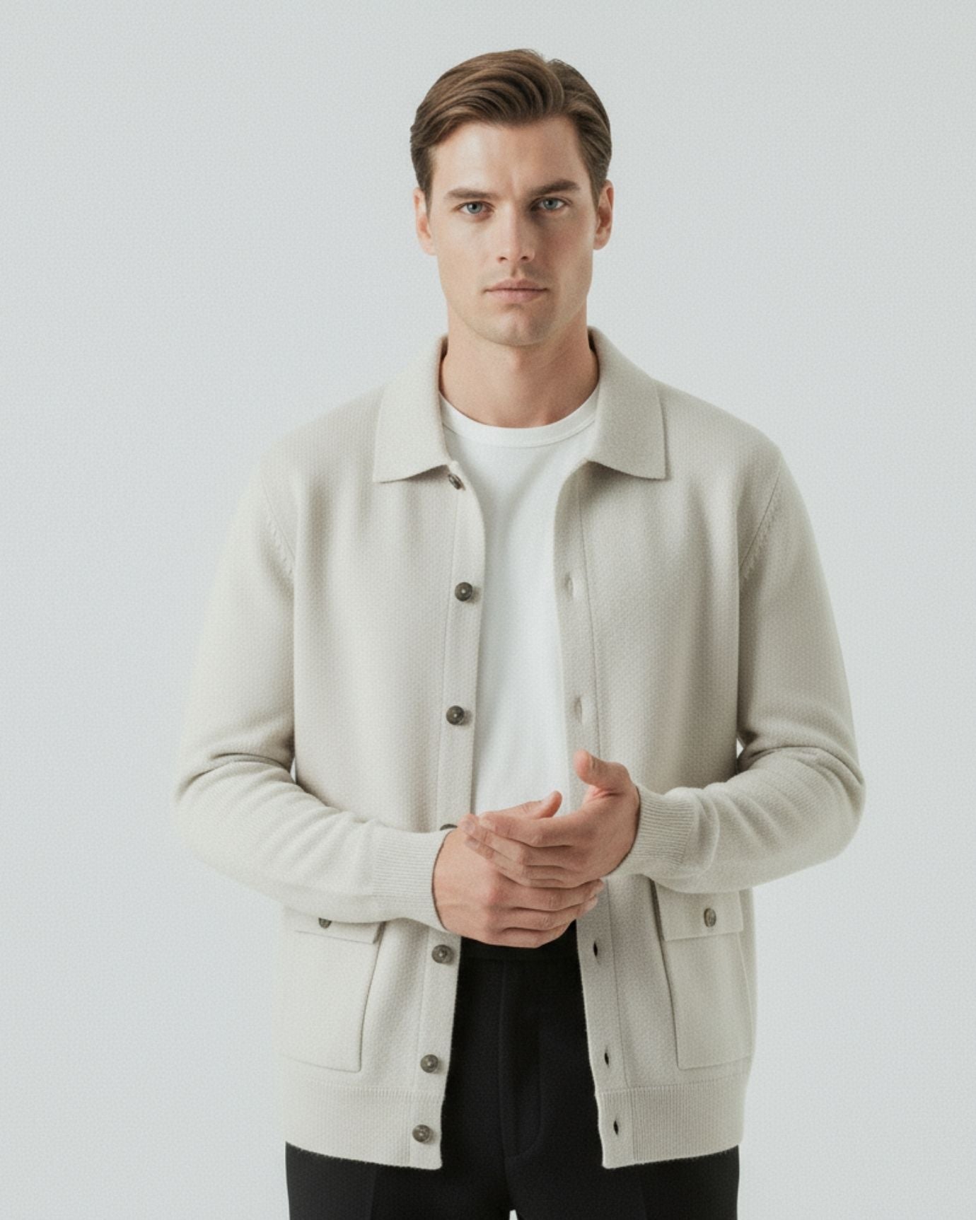 Retro Cardigan Jacket Cashmere & Wool Blend