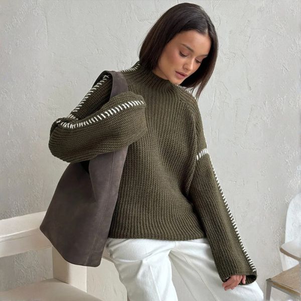 The Oslo Contrast Stitch Knit Jumper