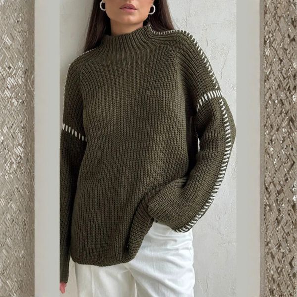 The Oslo Contrast Stitch Knit Jumper