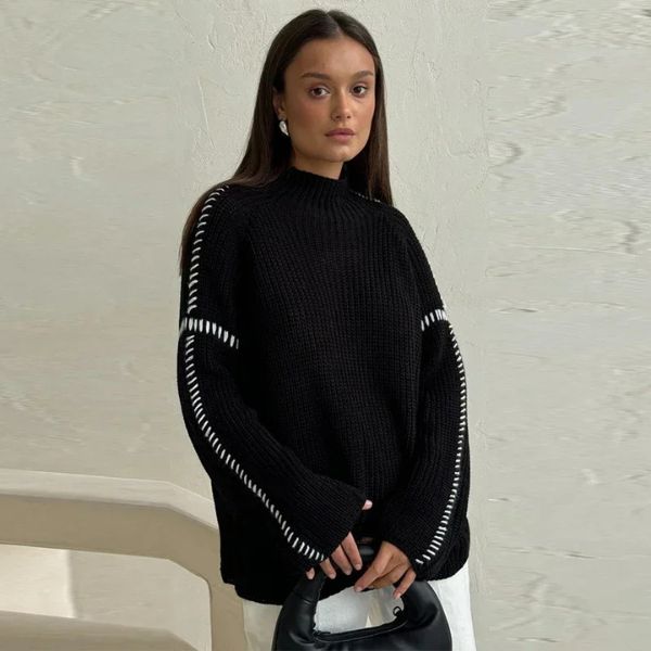 The Oslo Contrast Stitch Knit Jumper